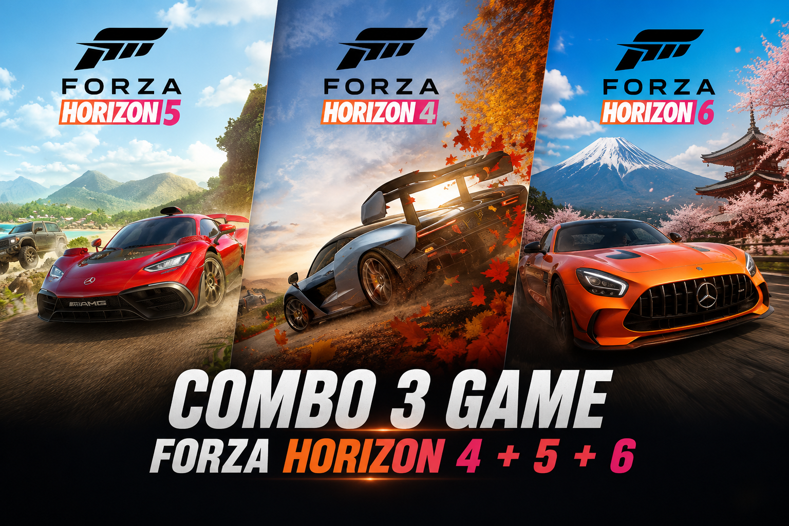 Combo 3 Game Forza Horizon 4 + 5 + 6 Online Full DLC | Steam Cá Nhân