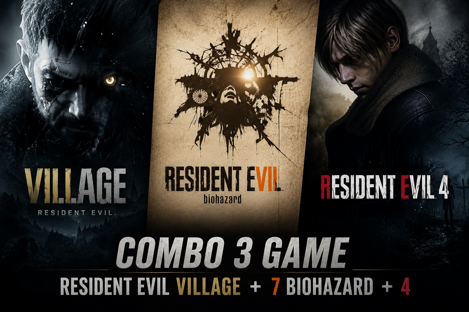 Combo Resident Evil Village + 7 Biohazard + 4 - Steam Cá Nhân Online